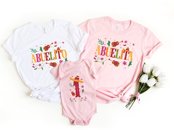 Personalized Abuelita Mamacita Tee, Abuelo First Mexican Birthday Bodysuit, 1st 2nd 3rd Bday Party T-Shirt, Custom Family Matching Gifts