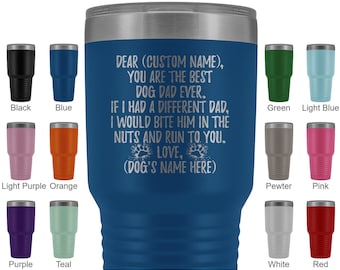Personalized Dog Dad Tumbler, Dog Dad Men Gifts, Mixed Dog Daddy Gift, Mixed Dog Owner Present, I Love Dogs Tumbler