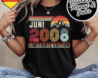 18 Geburtstag Retro Shirt – 2008 Vintage Sweatshirt Geschenk – 18 Jahre Hoodie für Damen / Herren – T-Shirt für Ehefrau oder Ehemann