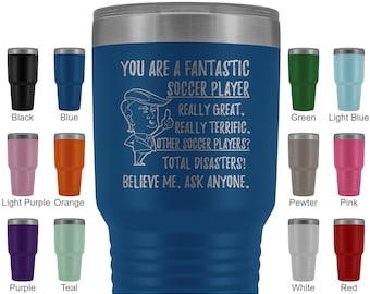 Divertido fantástico jugador de fútbol vaso, jugador de fútbol Trump regalos, mejor regalo de cumpleaños del jugador de fútbol, divertido jugador de fútbol Gag regalos