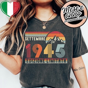 1945 Maglietta 90 Compleanno – Felpa Vintage Retrò Anni &#39;90 – T-Shirt Uomo Donna – Idea Regalo Divertente per Marito, Moglie o Genitori