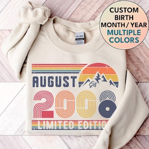 18th Birthday Sweatshirt, 2008 Sweatshirt, 2008 Birthday Sweatshirt Sweater, 2008 Birthday Year Number Shirt for Women Or Man, Birthday Gift