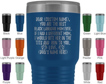 Personalized Black Labrador Retriever Dog Tumbler, Black Labrador Gifts, Black Lab Mom Present, Black Lab Dog Gifts, Black Lab Dog Owner
