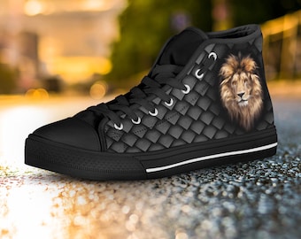 Buy Lion Head Men's and Women's Shoes, Lion Shoes Art Pattern