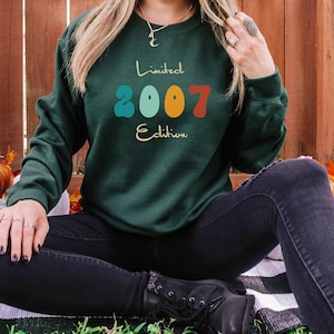 18th Birthday Retro Sweatshirt, 2007 Limited Edition, 2007 Sweatshirt, Birthday Gift For Women, 18th Birthday Party, Retro Bday