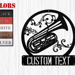 Personalized Tuba Metal Name Sign Instrument Wall Art, Custom Tuba Music Lover Gift Metal Name Sign Home Musician Room Decor, Tuba Home Deco