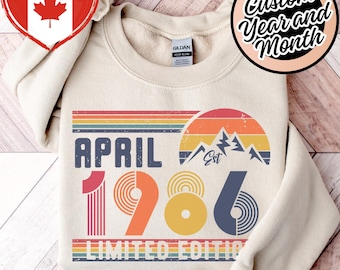 Sweat-shirt d'anniversaire rétro 1986 - Sweat-shirt vintage célébration du 40e - T-shirt unisexe pour homme et femme - Cadeau mari et femme pour une fête d'anniversaire