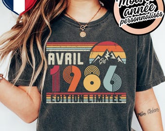 T シャツ レトロ 40e アニヴェルセル – スウェット ヴィンテージ 1986 – パーカー 40 Ans Pour Femme / Homme – T シャツ Pour Épouse Ou Époux