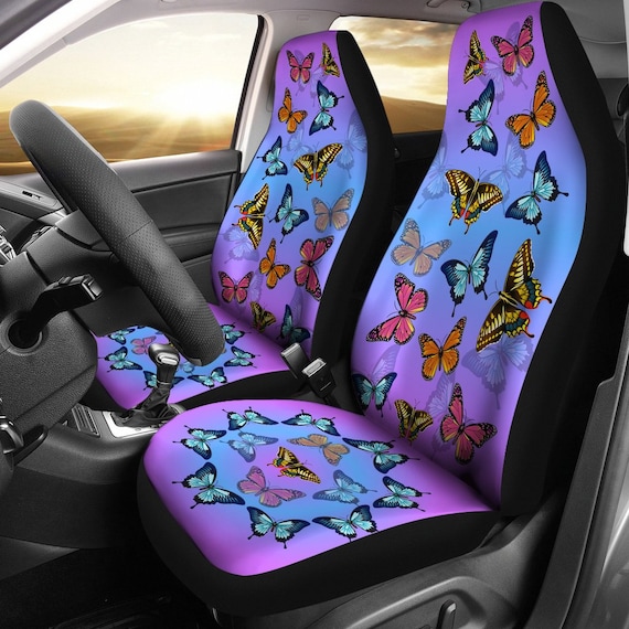 Best Butterfly Car Seat Covers, Butterfly Lover Front Car Cover Gift, Custom  Car Seats, Pair of Covers, Colorful Car Seat Print Set 