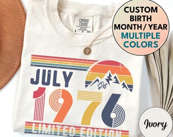 1976 Comfort Colors Shirt, 1976 Birthday Sweatshirt, 1976 Birthday Year Number Long Sleeve Shirt for Women / Men, 50th Birthday Tee Gift