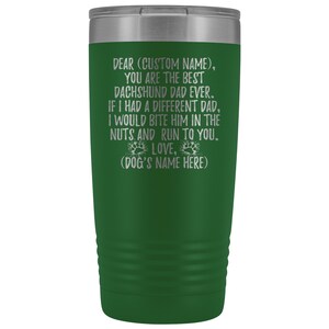 Personalisierte Dachshund Dad Tumbler, Doxie Dog Owner, Teckel Dog Gifts For Men, Daschund Dog Dad, Dotson Dad Present Gift, Weenie Dog Dad Bild 5