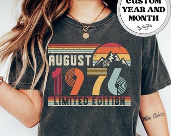 50th Birthday Shirt, Vintage 1976 T-Shirt, Thirty Birthday Womens Shirt, 50th Birthday Gift for Men or Woman, Since 1976 Tee For Him or Her