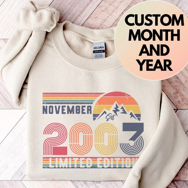 2003 Sweatshirt, 2003 Birthday Sweatshirt Sweater, 2003 Birthday Year Number Sweat for Women Or Man, Birthday Gift, 21st Birthday Sweatshirt