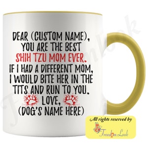 Personalized Shih Tzu Dog Women Gifts, Shih Tzu Mom Present Gift, Shitzu Mommy Mug, Shih Tzu Owner Gift, Chrysanthemum Dog Mom Gift image 10