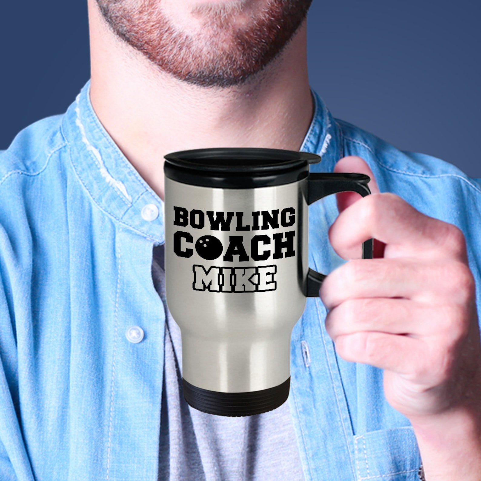 Personalized Bowling Coach Birthday Gift Travel Mug Men Women Etsy