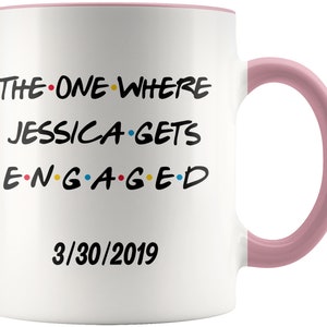 7 Colors Personalized Engagement Gift For Women, Newly Engaged Gifts, Custom Date Engagement Mug, Engagement Party Gift, Just Engaged Cup