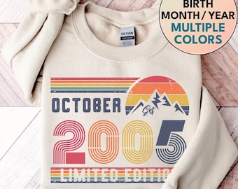 2005 Sweatshirt, 2005 Birthday Sweatshirt Sweater, 2005 Birthday Year Number Sweat for Women Or Man, Birthday Gift, 21st Birthday Sweatshirt