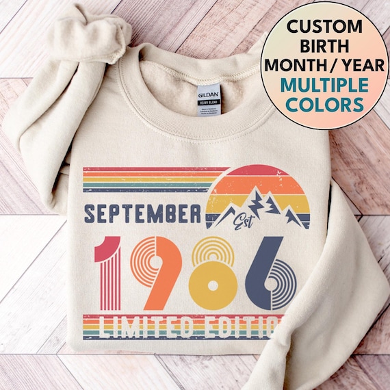 1986 Retro Birthday Sweatshirt – Vintage 40th Birthday Gift – Unisex T-Shirt for Men & Women – Classic 90s Style Party Anniversary Outfit