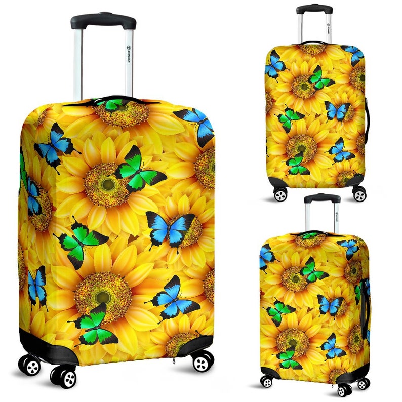 Sunflower Butterfly Luggage Suitcase Cover Sunflower Case Etsy