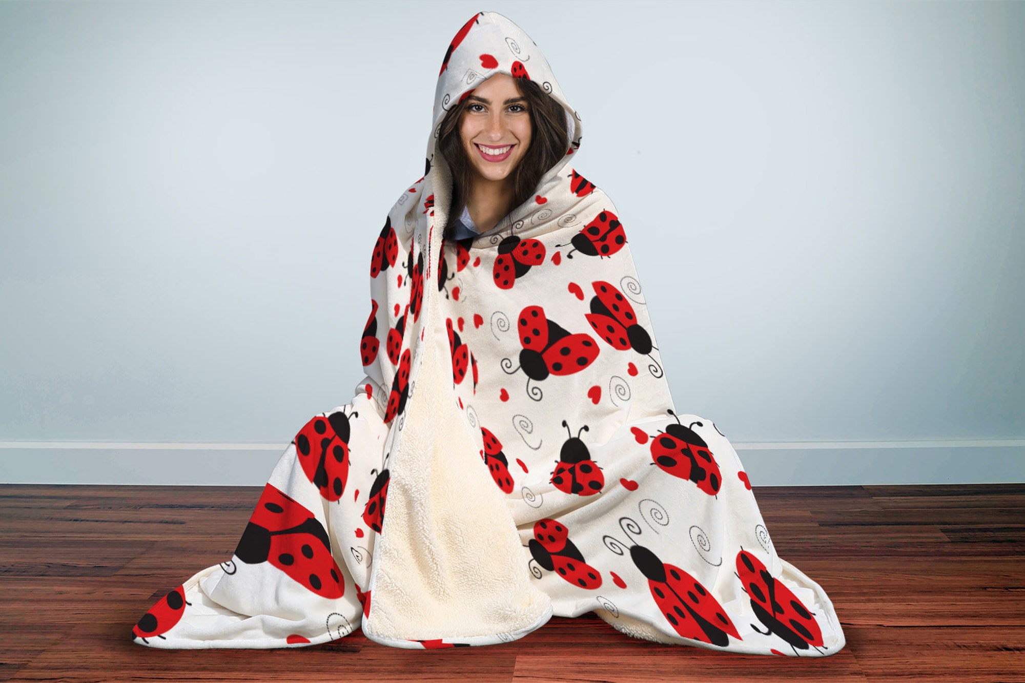 Ladybug Love Hooded Blanket