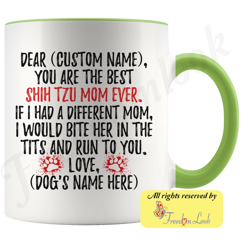 Personalized Shih Tzu Dog Women Gifts, Shih Tzu Mom Present Gift, Shitzu Mommy Mug, Shih Tzu Owner Gift, Chrysanthemum Dog Mom Gift image 5