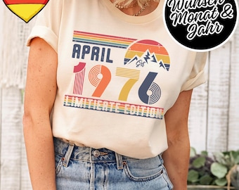 50 Geburtstag Retro Shirt – 1976 Vintage Sweatshirt Geschenk – 50 Jahre Hoodie für Damen / Herren – T-Shirt für Ehefrau oder Ehemann