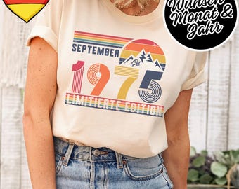 50 Geburtstag Retro Shirt – 1975 Vintage Sweatshirt Geschenk – 50 Jahre Hoodie für Damen / Herren – T-Shirt für Ehefrau oder Ehemann