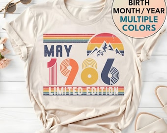 40th Birthday Retro Shirt, 1986 Birthday Sweatshirt Gift, 40 Years Bday Number Hoodie for Women / Men, Forties Bday Tee For Wife Or Husband
