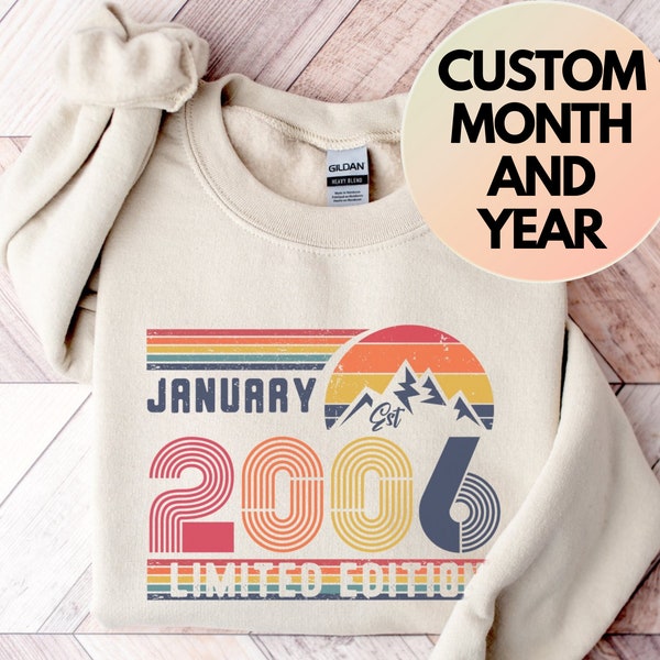 18th Birthday Sweatshirt, 2006 Sweatshirt, 2006 Birthday Sweatshirt Sweater, 2006 Birthday Year Number Shirt for Women Or Man, Birthday Gift