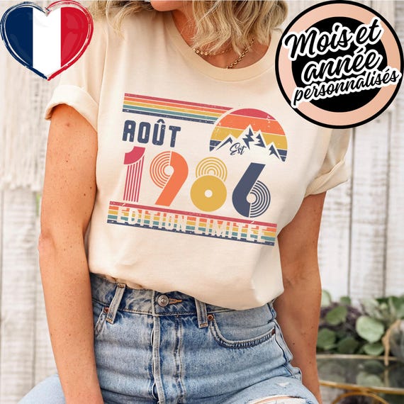 T-Shirt Rétro 40e Anniversaire – Sweat Vintage 1986 – Hoodie 40 Ans Pour Femme / Homme – T-Shirt Pour Épouse Ou Époux