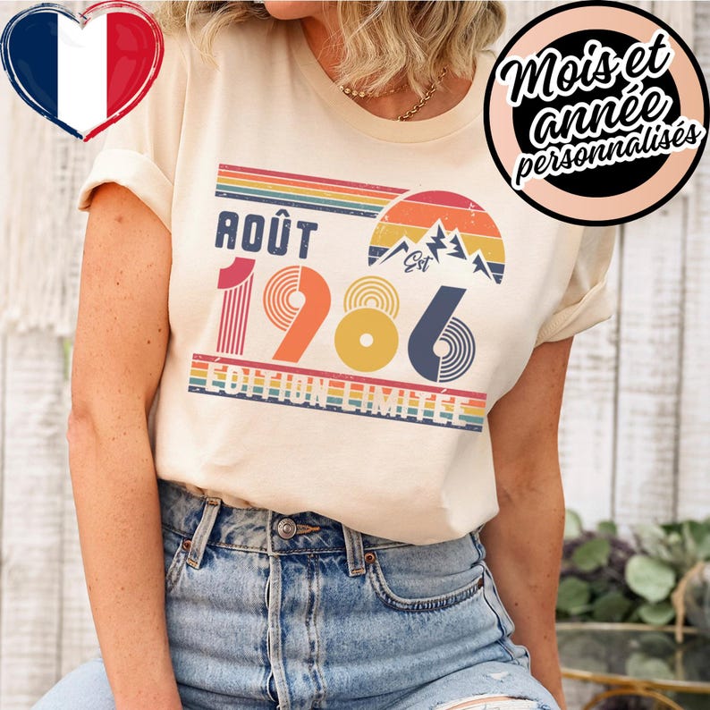 T-Shirt Rétro 40e Anniversaire – Sweat Vintage 1986 – Hoodie 40 Ans Pour Femme / Homme – T-Shirt Pour Épouse Ou Époux image 1