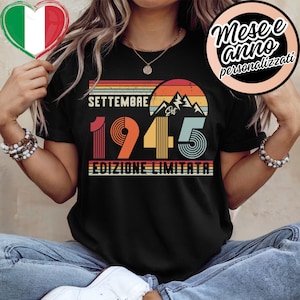 1945 Maglietta 90 Compleanno – Felpa Vintage Retrò Anni &#39;90 – T-Shirt Uomo Donna – Idea Regalo Divertente per Marito, Moglie o Genitori