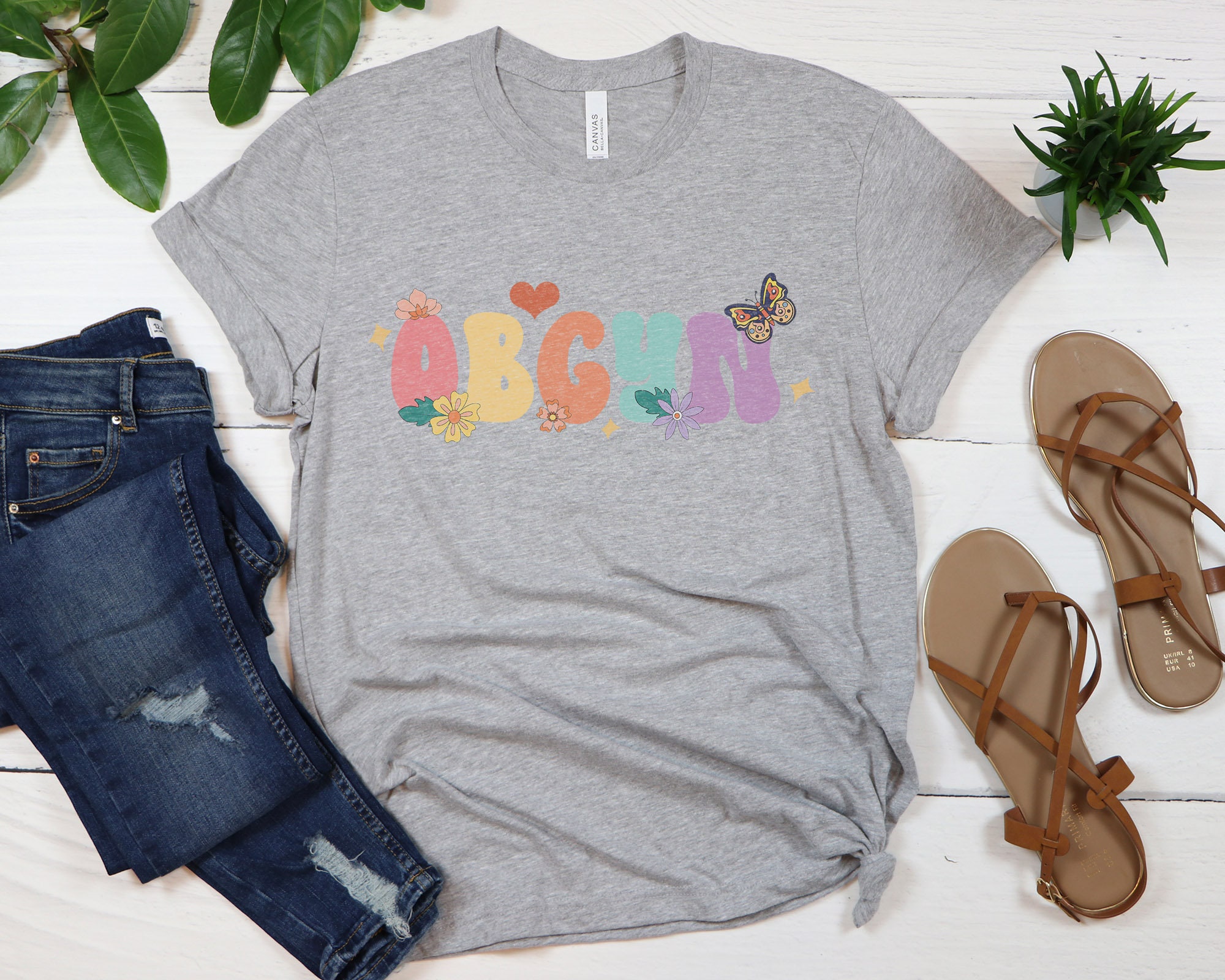 Obgyn Retro Shirt, Gift Ideas for Ob-gyn, Floral Obgyn Clothes, Labor ...