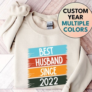 Gepersonaliseerde man aangepaste jaar retro sweatshirt, 2e huwelijksverjaardag Tee voor partner beste man sinds T-shirt cadeau voor hem van vrouw