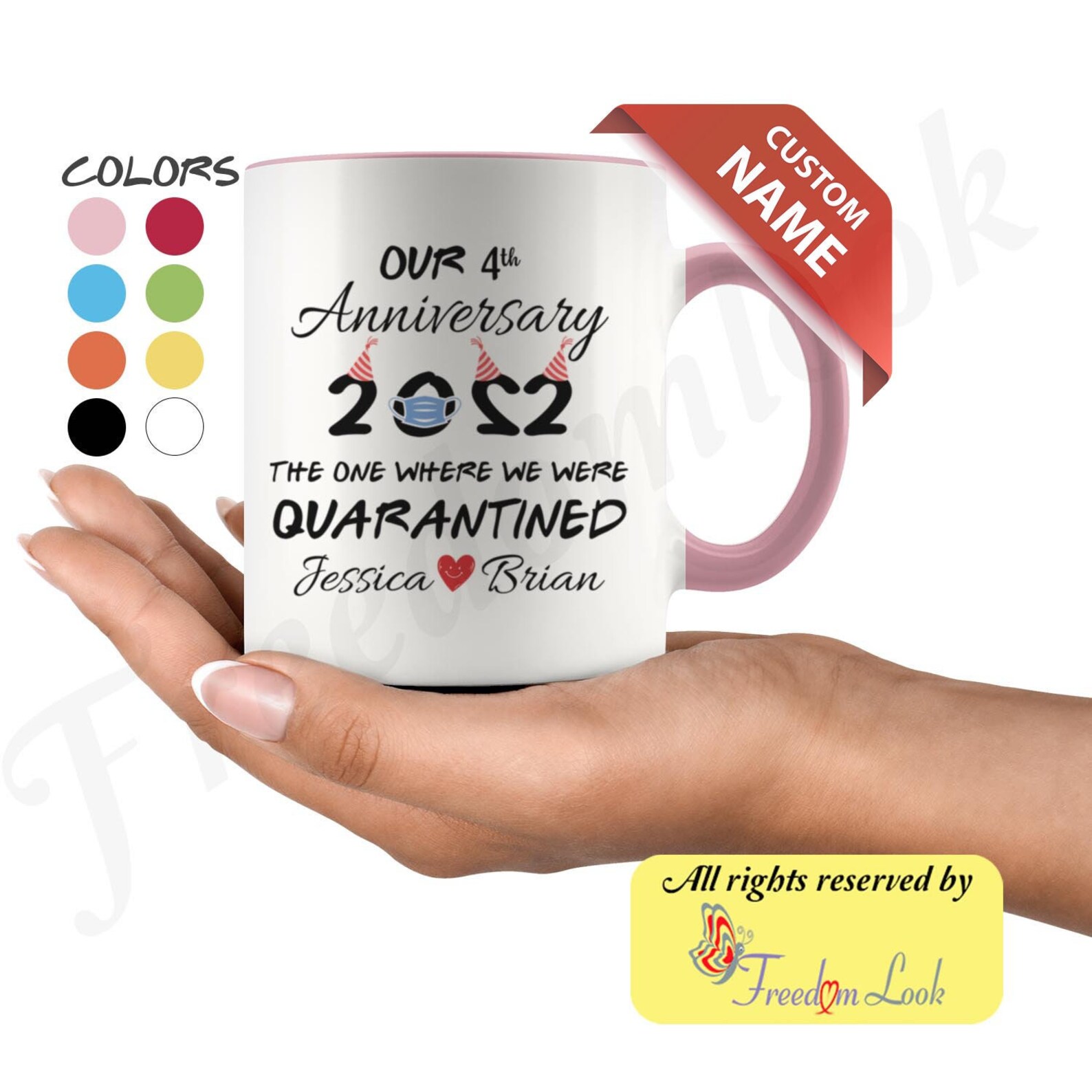 Personalized 4th Wedding Anniversary Gift for Him and Her Etsy