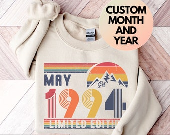 1994-Sweatshirt, 1994-Geburtstags-Sweatshirt-Pullover, 1994-Geburtstagsjahr-Nummer-Sweatshirt für Frauen oder Männer, Geburtstagsgeschenk, 30. Geburtstags-Sweatshirt
