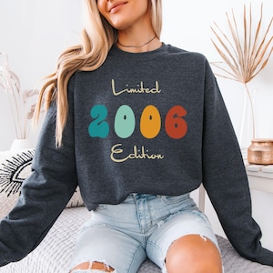 20. Geburtstag, Retro 2006 Geburtstag Sweatshirt, Limited Edition 2006 Unisex Sweatshirt, Geburtstagsgeschenk für Frauen oder Männer, 20.Geburtstagsparty