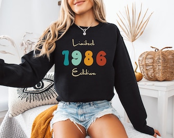 40th Birthday Sweatshirt, Retro 1986 Birthday - Limited Edition 1986 Sweatshirt, Birthday Gift For Women, 40th Birthday Party, Retro Vintage