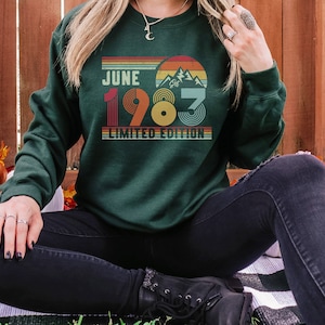 1984 Sweatshirt, 1984 Birthday Sweatshirt Sweater, 1984 Birthday Year Number Sweat for Women Or Man, Birthday Gift, 40th Birthday Shirt image 6
