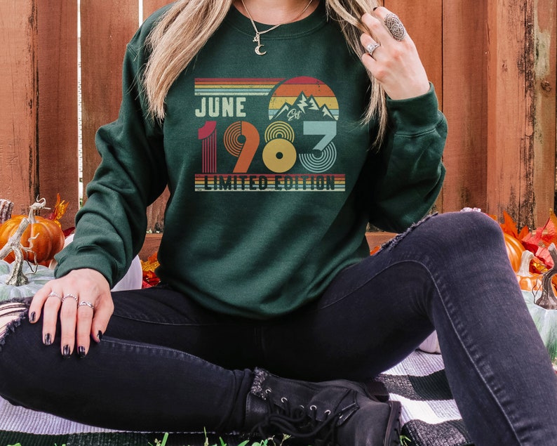 1984 Sweatshirt, 1984 Geburtstag Sweatshirt Pullover, 1984 Geburtstag Jahreszahl Sweat für Frauen oder Männer, Geburtstagsgeschenk, 40.Geburtstag Shirt Bild 6