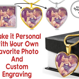 Personalized Family Custom Engraved Pendant Necklace, Baby Photo ...