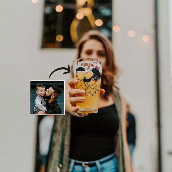 Personnalisé Pinte Verre Bière Fait Du Monde Go Rond Artisanat Papa Birthday
