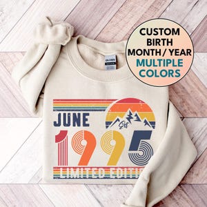 Sweat-shirt 1995, pull sweat-shirt anniversaire 1995, sweat-shirt numéro 1995 anniversaire année pour femme ou homme, cadeau d'anniversaire, sweat-shirt 30e anniversaire