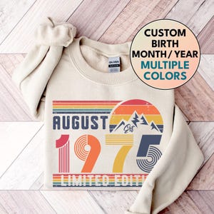 Sweater 1975, trui verjaardag verjaardag 1975, trui verjaardag jaar 1975 zweet voor dames of man, verjaardagscadeau, trui 50e verjaardag