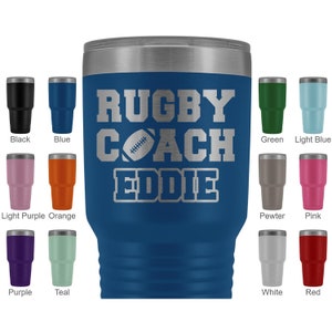 Personalized Rugby Coach Birthday Gift Tumbler For Women and Men, Rugby Coach Meaning Appreciation Gift, Coach Tumbler From Team