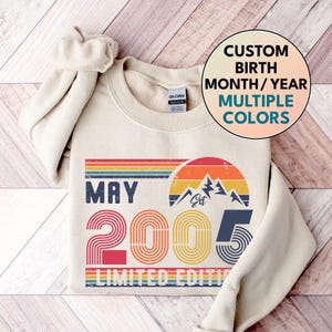 2005 Sweatshirt, 2005 Birthday Sweatshirt Sweater, 2005 Birthday Year Number Sweat for Women Or Man, Birthday Gift, 20th Birthday Sweatshirt