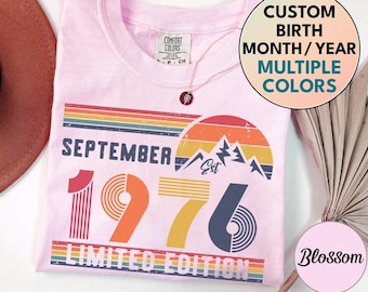 1976 Comfort Colors Shirt, 1976 Birthday Retro Sweatshirt, 1976 Birthday Year Long Sleeve Shirt for Women Men, 50th Birthday Tee Gift