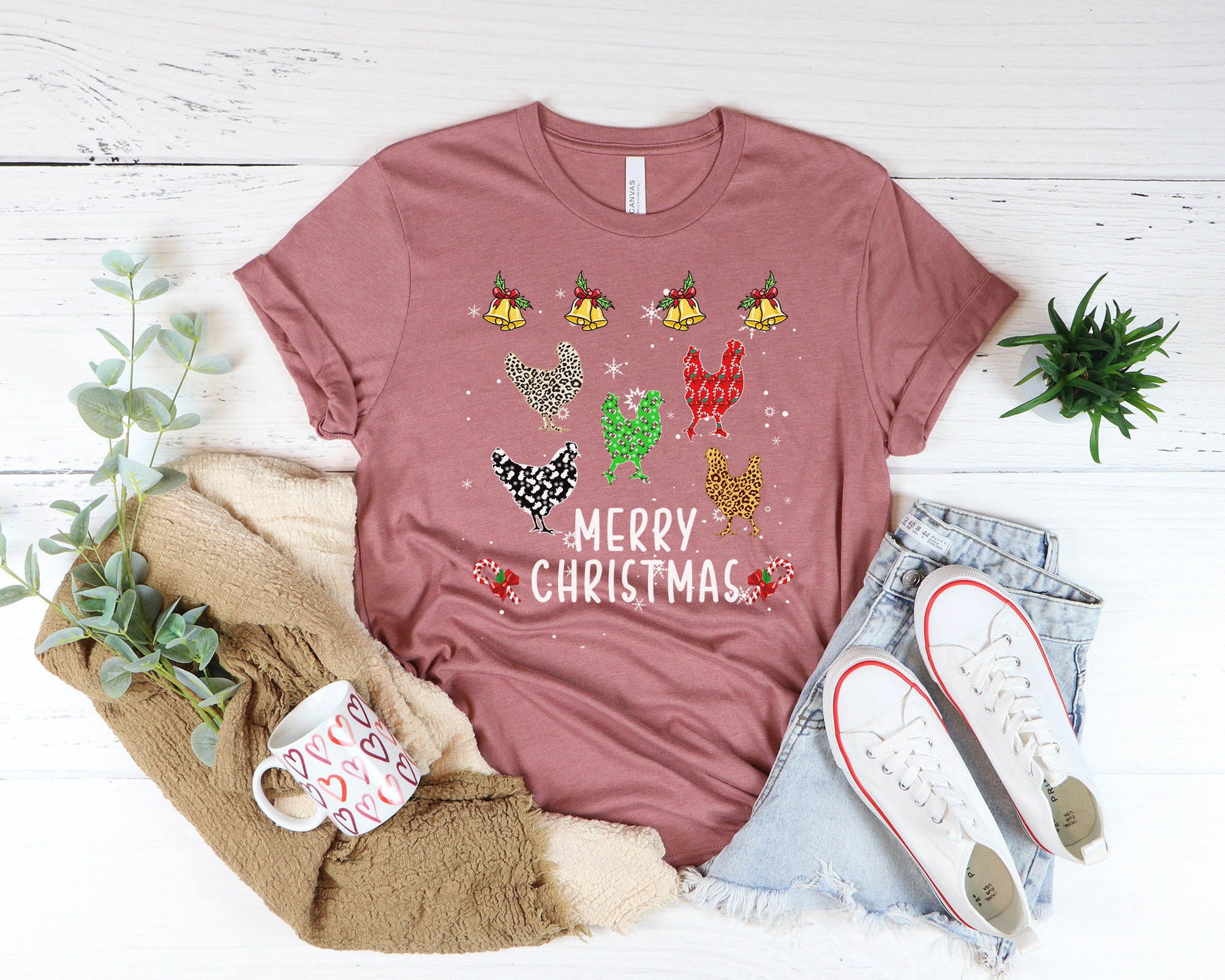 Discover Merry Christmas Chicken Shirt, Funny Christmas Shirt, Chicken Owner Shirt, Funny Chicken Tshirt, Gift For Chicken Lover, Farm Shirt, Poultry
