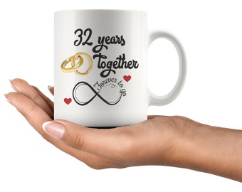 32nd Wedding Anniversary Gift for Him and Her, Married for 32 Years, 32nd  Anniversary Mug for Husband & Wife, 32 Years Together With Her - Etsy