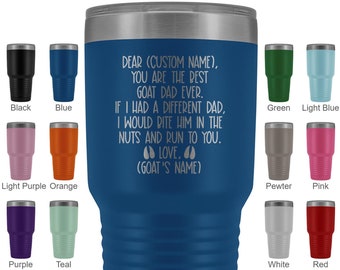 Personalized Goat Dad Tumbler, Best Goat Dad Ever, Goat Owner, Unique Goat Gifts, I Love Goats, Goat Father Present Gift, Custom Goat Gift